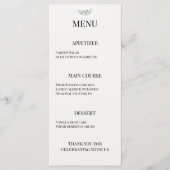 Luxe Eucalyptus Groene Huwelijk Menu (Voorkant)