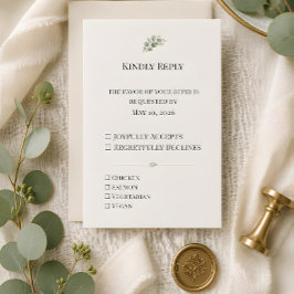 Luxe Eucalyptus Groene Huwelijkdecoratie RSVP Kaartje