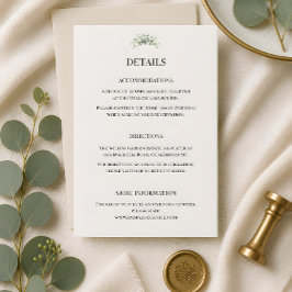 Luxe Eucalyptus Groene Huwelijksdetails Informatiekaartje