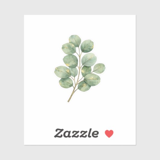 Luxe Eucalyptusbladsticker Elegante Saliegroene Ti Sticker (Vel)