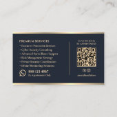 Luxe Executive Beveiligingsconsultant Crest Navy Visitekaartje (Achterkant)