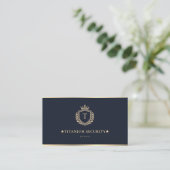 Luxe Executive Beveiligingsconsultant Crest Navy Visitekaartje (Staand voorkant)