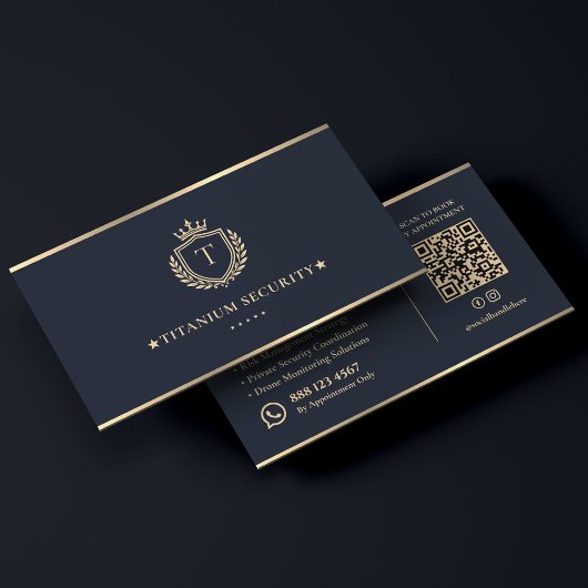Luxe Executive Beveiligingsconsultant Crest Navy Visitekaartje