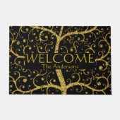 Luxe familie - naam zwart goud op maat deurmat (Voorkant)