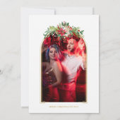 Luxe Fancy Initialen Arch Floral kerstfoto Save The Date (Achterkant)