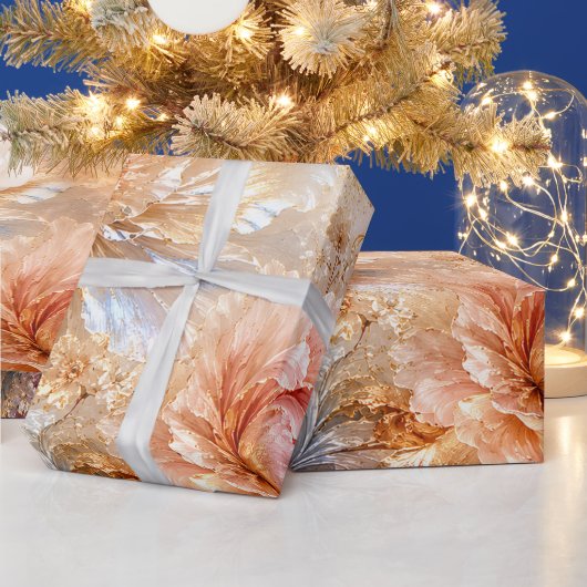 Luxe Fantasie Bloemen Cadeaupapier (Feestdagen)