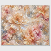 Luxe Fantasie Bloemen Cadeaupapier (Vlak)