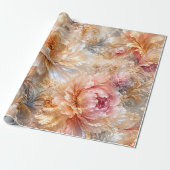 Luxe Fantasie Bloemen Cadeaupapier (Uitgerold)