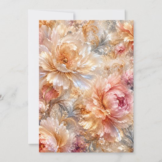 Luxe Fantasie Bloemen Kaart (Voorkant)