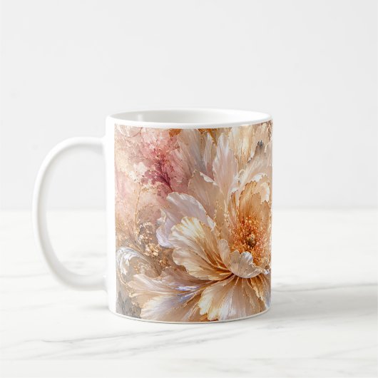 Luxe Fantasie Bloemen Koffiemok (Links)