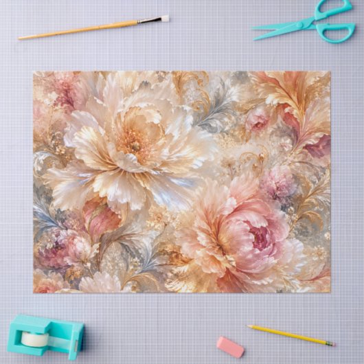 Luxe Fantasie Bloemen Tissuepapier (Craft)