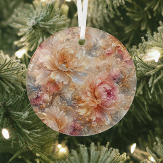 Luxe Fantasiebloemen Glas Ornament
