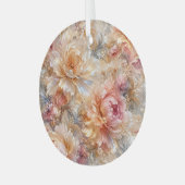 Luxe Fantasiebloemen Glas Ornament (Voorkant links)