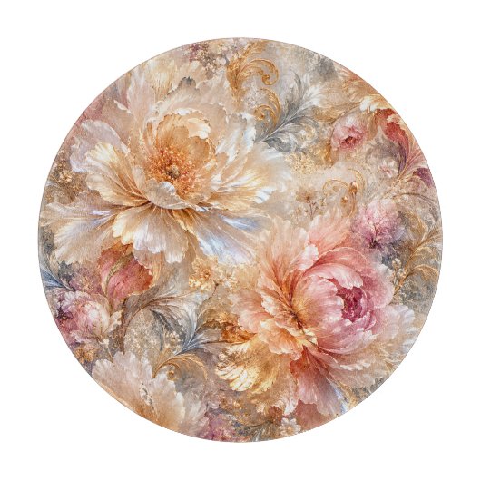 Luxe Fantasiebloemen Snijplank (Voorkant)
