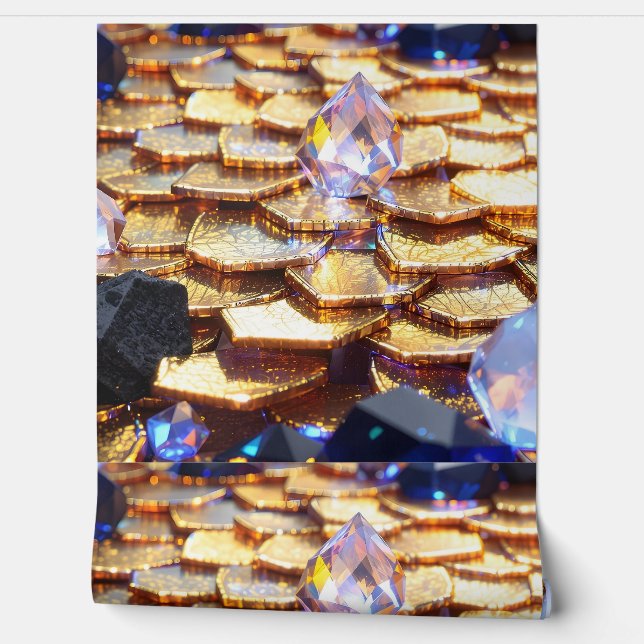 Luxe Fantasy Edelsteen Abstract Behang (Afrollen)
