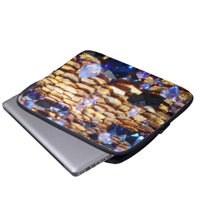 Luxe Fantasy Edelsteen Abstract Laptop Sleeve (Voorkant onderkant)