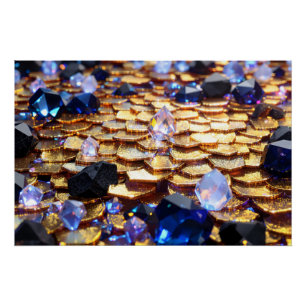 Luxe Fantasy Edelsteen Abstract Perfect Poster
