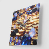 Luxe Fantasy Edelsteen Abstract Vierkante Klok (Hoek)