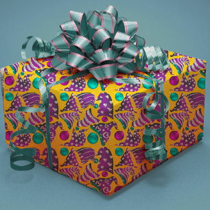 Luxe faux glitter gnomen petten Kerstmis Inpakpapier Vel