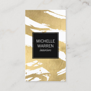 Luxe Faux Gold Brushstrokes Designer Visitekaartje