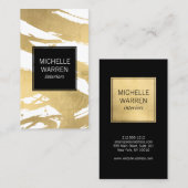Luxe Faux Gold Brushstrokes Designer Visitekaartje (Voorkant / Achterkant)