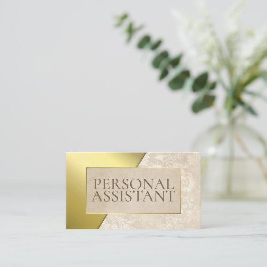 Luxe FAUX Gold  Casual persoonlijk assistent Visitekaartje (Staand voorkant)