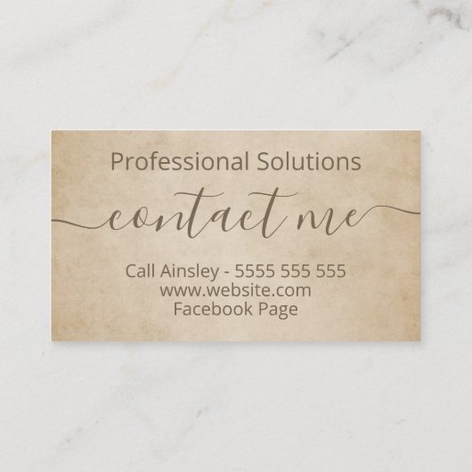 Luxe FAUX Gold Casual persoonlijk assistent Visitekaartje (Achterkant)