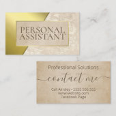 Luxe FAUX Gold Casual persoonlijk assistent Visitekaartje (Voorkant / Achterkant)