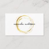 Luxe Faux Gold Circle Wit Visitekaartje (Voorkant)