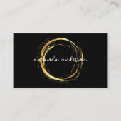 Luxe Faux Gold Circle Zwart Visitekaartje (Voorkant)