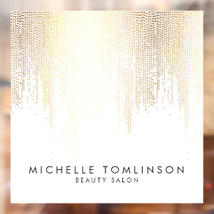 Luxe Faux Gold Confetti Rain Beauty Salon Raamsticker