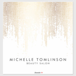Luxe Faux Gold Confetti Rain Beauty Salon Sticker