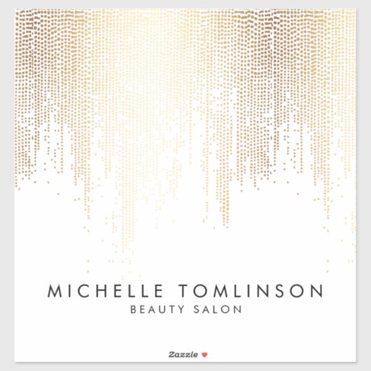 Luxe Faux Gold Confetti Rain Beauty Salon Sticker (Vel)