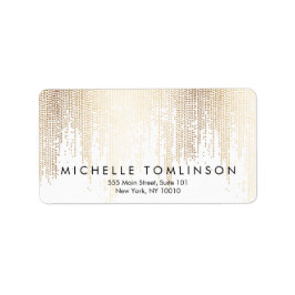 Luxe Faux Gold Confetti Rain Pattern Etiket