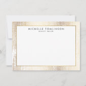 Luxe Faux Gold Confetti Rain Pattern Flat Notecard Notitiekaartje (Voorkant)