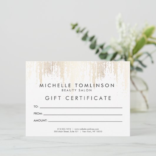 Luxe Faux Gold Confetti Rain Pattern Gift Kaart (Staand voorkant)