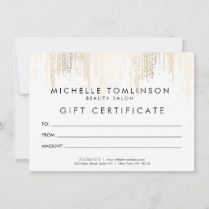 Luxe Faux Gold Confetti Rain Pattern Gift Kaart
