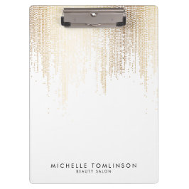 Luxe Faux Gold Confetti Rain Pattern Klembord