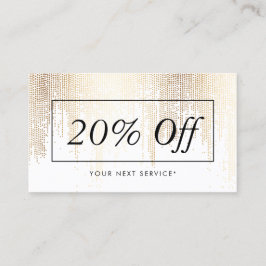 Luxe Faux Gold Confetti Rain Pattern Korting Kaart Visitekaartje
