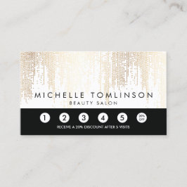 Luxe Faux Gold Confetti Rain Pattern Loyalty Kaart