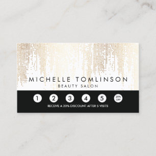 Luxe Faux Gold Confetti Rain Pattern Loyalty Kaart