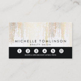 Luxe Faux Gold Confetti Rain Pattern Loyalty Kaart