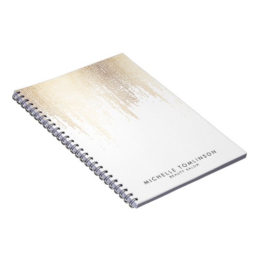 Luxe Faux Gold Confetti Rain Pattern Notitieboek (Rechterzijde)