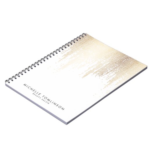 Luxe Faux Gold Confetti Rain Pattern Notitieboek (Linkerzijde)