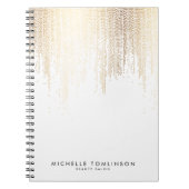 Luxe Faux Gold Confetti Rain Pattern Notitieboek (Voorkant)