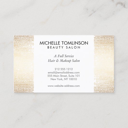 Luxe Faux Gold Confetti Rain Pattern Visitekaartje (Achterkant)