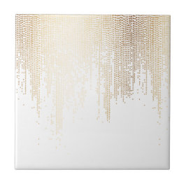 Luxe Faux Gold Confetti Rain Tegeltje