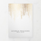 Luxe Faux Gold Confetti regenpatroon brochure Drieluik Kaart (Cover)