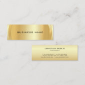 Luxe Faux Gold Elegant Professional Sjabloon Mini Visitekaartje (Voorkant / Achterkant)