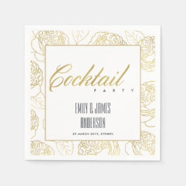 LUXE FAUX GOLD ELEGANT ROOS FLORAL COCKTAIL ARTIJ SERVET